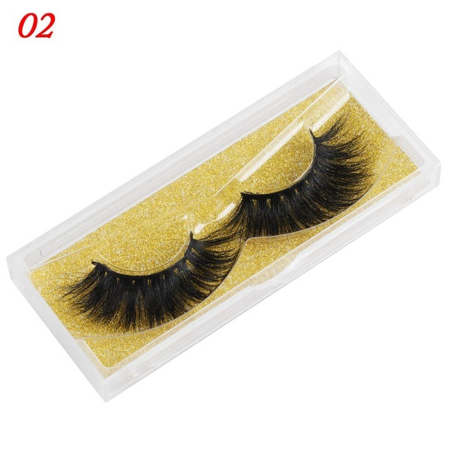 100% Mink Eyelashes 25mm Wispy Fluffy Fake Lashes